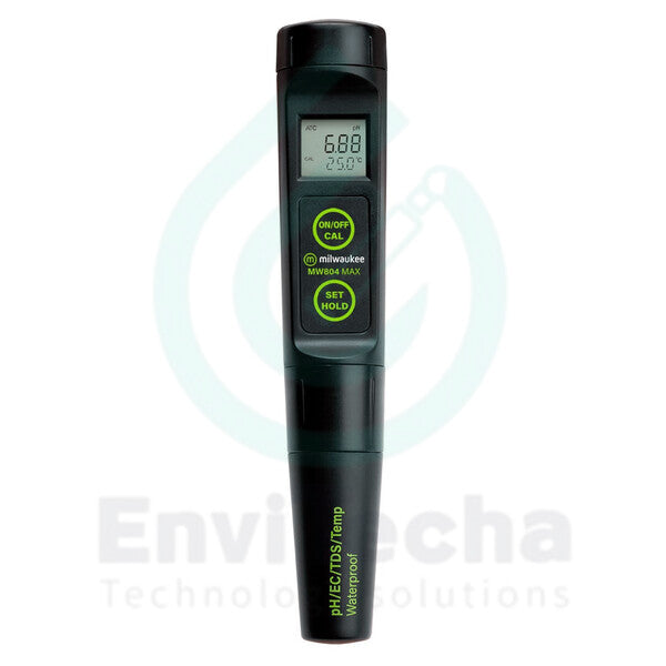 MW804 :: MAX Waterproof 4-in-1 pH / EC / TDS/Temp Tester with Replaceable Probe