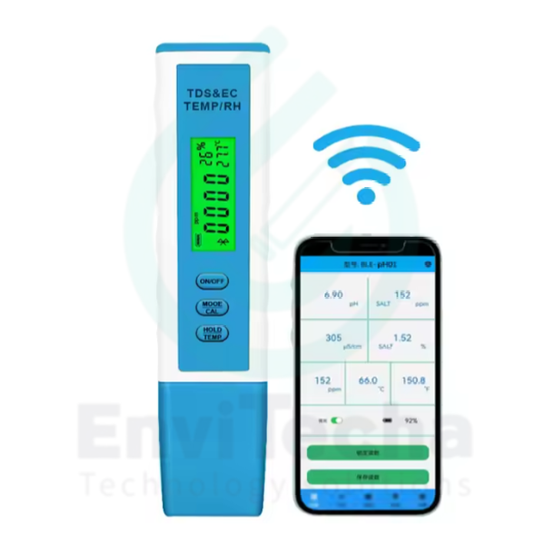 BLE EC01 :: Smart digital 4 in1 PH Meters 5-point calibration TDS /EC/Temperature /Humidity