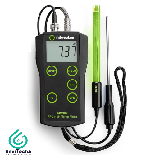 MW102 :: Milwaukee PRO+ 2-in-1 PH and Temperature Meter with ATC